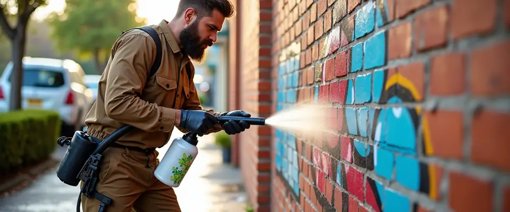 removing graffiti from wall in Brisbane